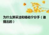 為什么郭采潔和楊佑寧分手（誰提出的）