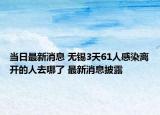 當(dāng)日最新消息 無錫3天61人感染離開的人去哪了 最新消息披露