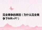 完全競(jìng)爭(zhēng)的原因（為什么完全競(jìng)爭(zhēng)下MR=P?）