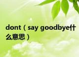 dont（say goodbye什么意思）