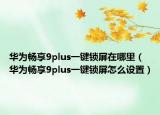 華為暢享9plus一鍵鎖屏在哪里（華為暢享9plus一鍵鎖屏怎么設(shè)置）