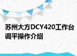 蘇州大方DCY420工作臺調(diào)平操作介紹