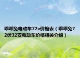 乖乖兔電動車72v價格表（乖乖兔72伏32安電動車價格相關介紹）