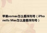 蘋果xsmax怎么看序列號(hào)（iPhoneXs Max怎么查看序列號(hào)）