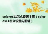 coloros11怎么設置主屏（coloros11怎么設置閃回鍵）