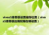 vivoz1青春版設(shè)置儲(chǔ)存位置（vivoz1青春版應(yīng)用權(quán)限在哪設(shè)置）