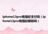 iphone13pro有指紋支付嗎（iphone13pro有指紋解鎖嗎）
