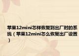蘋果12mini怎樣恢復(fù)到出廠時(shí)的系統(tǒng)（蘋果12mini怎么恢復(fù)出廠設(shè)置）