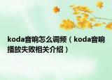 koda音響怎么調(diào)頻（koda音響播放失敗相關(guān)介紹）