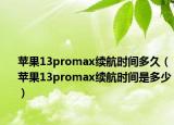 蘋果13promax續(xù)航時間多久（蘋果13promax續(xù)航時間是多少）