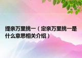 提親萬里挑一（定親萬里挑一是什么意思相關(guān)介紹）