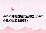 vivos9免打擾模式在哪里（vivos9免打擾怎么設(shè)置）