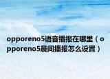 opporeno5語音播報在哪里（opporeno5晨間播報怎么設置）