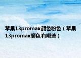 蘋果13promax顏色粉色（蘋果13promax顏色有哪些）