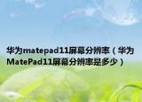 華為matepad11屏幕分辨率（華為MatePad11屏幕分辨率是多少）