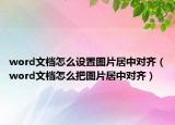 word文檔怎么設置圖片居中對齊（word文檔怎么把圖片居中對齊）