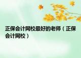 正保會計(jì)網(wǎng)校最好的老師（正保會計(jì)網(wǎng)校）