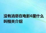 沒有消息在電影6里什么叫相關(guān)介紹