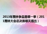 2013年舞林爭霸是哪一季（2011舞林大會總決賽哪天播出）