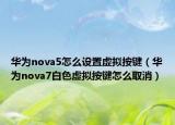華為nova5怎么設(shè)置虛擬按鍵（華為nova7白色虛擬按鍵怎么取消）