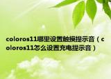 coloros11哪里設(shè)置觸摸提示音（coloros11怎么設(shè)置充電提示音）