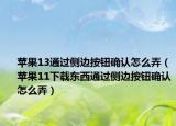 蘋(píng)果13通過(guò)側(cè)邊按鈕確認(rèn)怎么弄（蘋(píng)果11下載東西通過(guò)側(cè)邊按鈕確認(rèn)怎么弄）