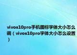 vivos10pro手機(jī)圖標(biāo)字體大小怎么調(diào)（vivos10pro字體大小怎么設(shè)置）