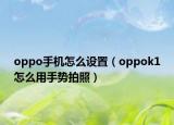 oppo手機怎么設(shè)置（oppok1怎么用手勢拍照）