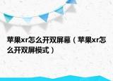 蘋果xr怎么開雙屏幕（蘋果xr怎么開雙屏模式）