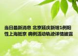 當日最新消息 北京延慶新增1例陽性上海抵京 病例活動軌跡詳情披露