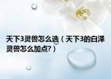 天下3靈獸怎么選（天下3的白澤靈獸怎么加點(diǎn)?）