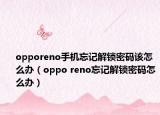 opporeno手機(jī)忘記解鎖密碼該怎么辦（oppo reno忘記解鎖密碼怎么辦）