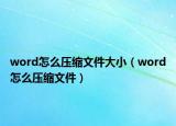 word怎么壓縮文件大?。╳ord怎么壓縮文件）