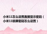 小米11怎么設置直接顯示密碼（小米11鎖屏密碼怎么設置）