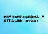 蘋(píng)果手機(jī)如何把a(bǔ)pp隱藏起來(lái)（蘋(píng)果手機(jī)怎么把某個(gè)app隱藏）