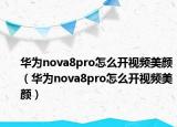 華為nova8pro怎么開視頻美顏（華為nova8pro怎么開視頻美顏）