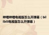 嗶哩嗶哩電視版怎么開彈幕（bilibili電視版怎么開彈幕）