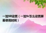 一加9R設(shè)置（一加9r怎么設(shè)置屏幕使用時間）