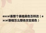 excel表整個表格底色怎樣改（excel表格怎么整體改變底色）