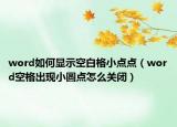word如何顯示空白格小點點（word空格出現(xiàn)小圓點怎么關(guān)閉）