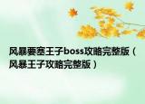 風(fēng)暴要塞王子boss攻略完整版（風(fēng)暴王子攻略完整版）