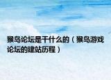 猴島論壇是干什么的（猴島游戲論壇的建站歷程）