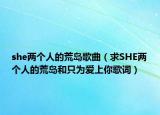 she兩個(gè)人的荒島歌曲（求SHE兩個(gè)人的荒島和只為愛(ài)上你歌詞）