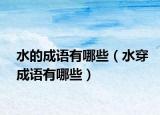 水的成語有哪些（水穿成語有哪些）