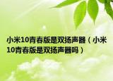 小米10青春版是雙揚聲器（小米10青春版是雙揚聲器嗎）