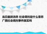 當日最新消息 社會調(diào)劑是什么意思 廣西社會調(diào)劑事件屬實嗎