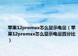 蘋果12promax怎么顯示電量（蘋果12promax怎么顯示電量百分比）
