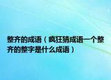 整齊的成語（瘋狂猜成語一個整齊的整字是什么成語）