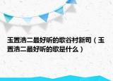 玉置浩二最好聽的歌谷村新司（玉置浩二最好聽的歌是什么）