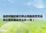 當(dāng)你對我的愛已停止而我依然無法停止愛你我該怎么辦（急）